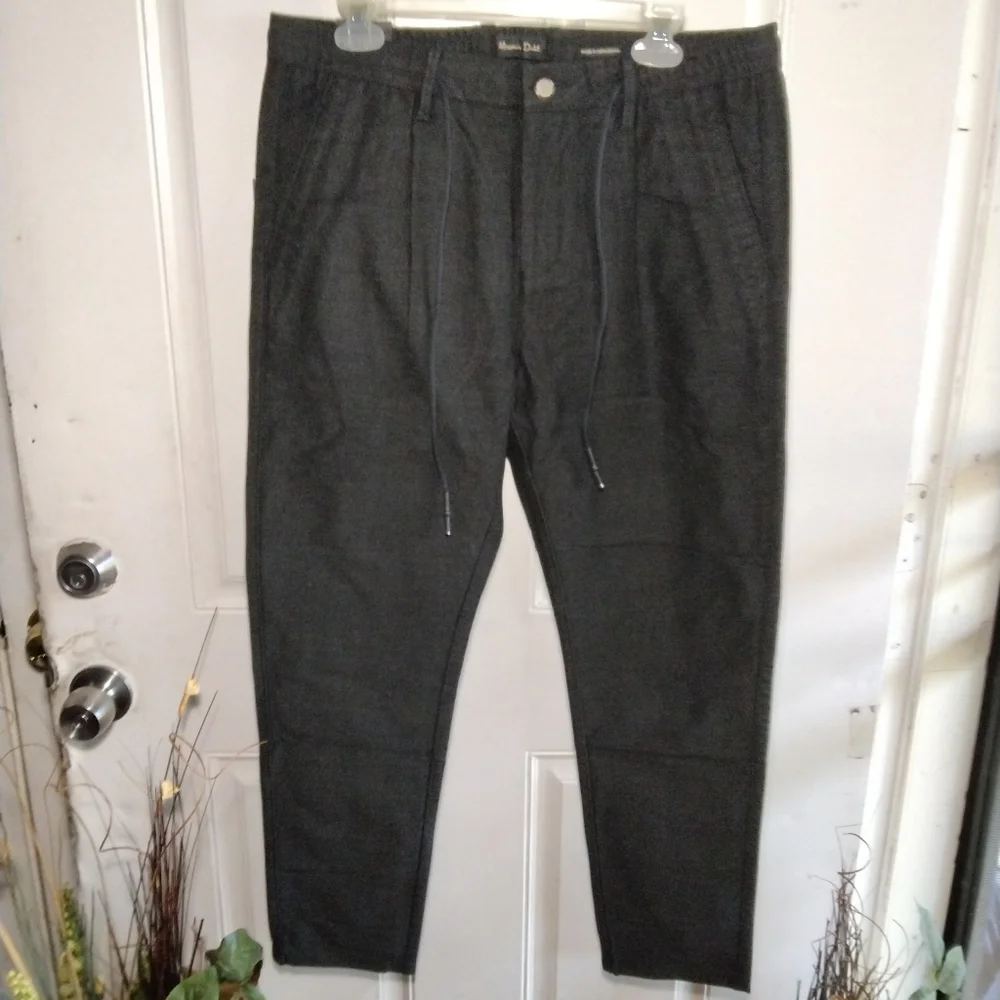 NWT Maximus Dutti 1982 Black Casual MD Sport 99%Cotton Slim Fit Pants Size 34